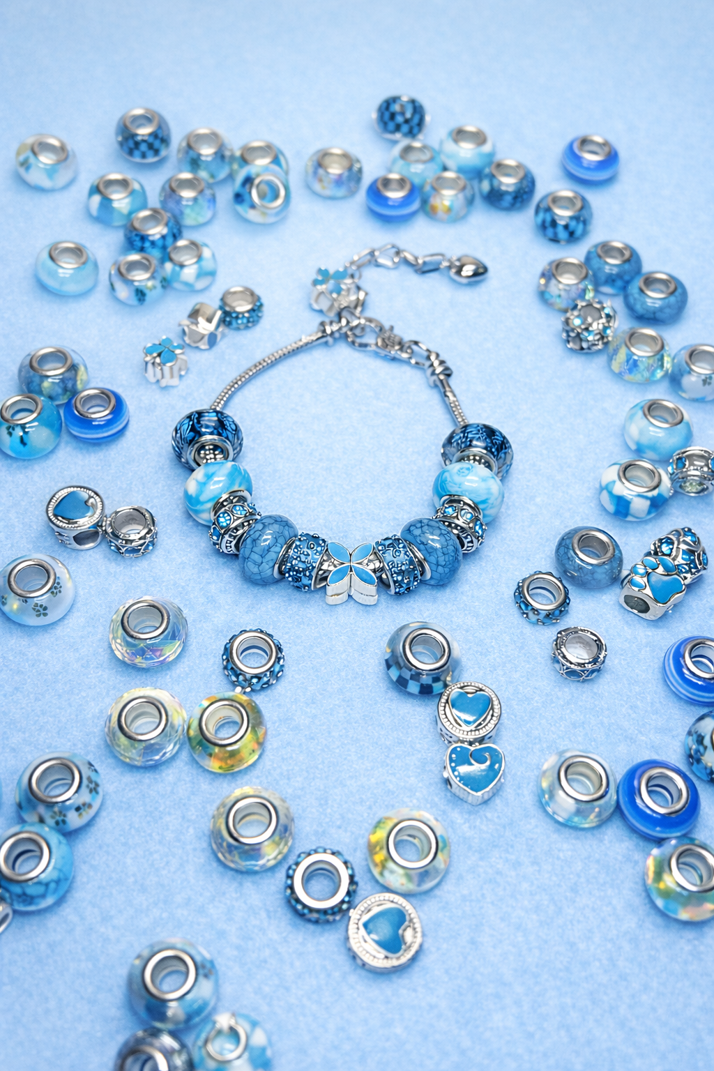 Azure Blossom Crystal Bracelet