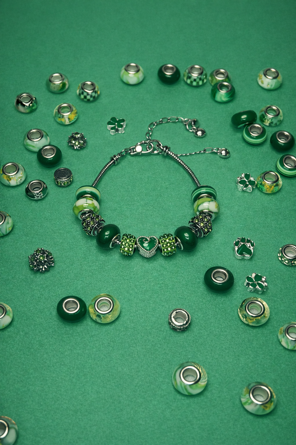 Evergreen Heart Crystal Bracelet